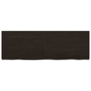 væghylde 120x40x(2-6) cm behandlet massivt egetræ mørkebrun