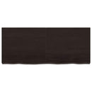 væghylde 120x50x(2-6) cm behandlet massivt egetræ mørkebrun