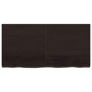 væghylde 120x60x(2-6) cm behandlet massivt egetræ mørkebrun