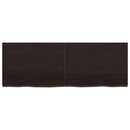 væghylde 140x50x(2-4) cm behandlet massivt egetræ mørkebrun