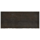 væghylde 140x60x(2-4) cm behandlet massivt egetræ mørkebrun