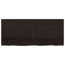 væghylde 140x60x(2-4) cm behandlet massivt egetræ mørkebrun