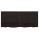 væghylde 140x60x(2-6) cm behandlet massivt egetræ mørkebrun