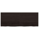 væghylde 160x60x(2-4) cm behandlet massivt egetræ mørkebrun