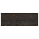 væghylde 180x60x(2-4) cm behandlet massivt egetræ mørkebrun