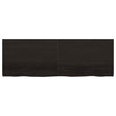 væghylde 180x60x(2-4) cm behandlet massivt egetræ mørkebrun