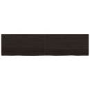 væghylde 200x50x(2-4) cm behandlet massivt egetræ mørkebrun
