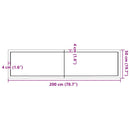 væghylde 200x50x(2-4) cm behandlet massivt egetræ mørkebrun