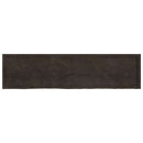 væghylde 200x50x(2-6) cm behandlet massivt egetræ mørkebrun