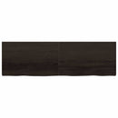 væghylde 200x60x(2-6) cm behandlet massivt egetræ mørkebrun