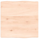 bordplade 40x40x2 cm naturlig kant ubehandlet massivt egetræ