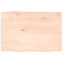 bordplade 60x40x2 cm naturlig kant ubehandlet massivt egetræ