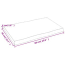 bordplade 60x40x(2-4)cm naturlig kant ubehandlet massivt træ