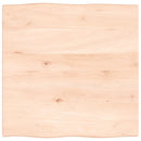 bordplade 60x60x2 cm naturlig kant ubehandlet massivt egetræ