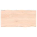 bordplade 80x40x2 cm naturlig kant ubehandlet massivt egetræ