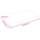 bordplade 80x50x(2-6)cm naturlig kant ubehandlet massivt træ