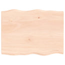 bordplade 80x60x2 cm naturlig kant ubehandlet massivt egetræ