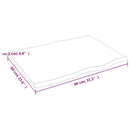 bordplade 80x60x2 cm naturlig kant ubehandlet massivt egetræ