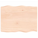 bordplade 80x60x(2-4)cm naturlig kant ubehandlet massivt træ