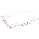 bordplade 80x60x(2-4)cm naturlig kant ubehandlet massivt træ