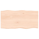 bordplade 100x50x2 cm naturlig kant ubehandlet massivt egetræ