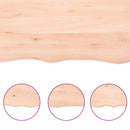 bordplade 100x50x2 cm naturlig kant ubehandlet massivt egetræ