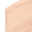 bordplade 100x50x2 cm naturlig kant ubehandlet massivt egetræ