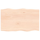 bordplade 100x60x2 cm naturlig kant ubehandlet massivt egetræ
