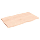 bordplade 100x60x2 cm naturlig kant ubehandlet massivt egetræ