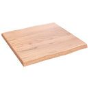 bordplade 40x40x2 cm naturlig kant behandlet egetræ lysebrun