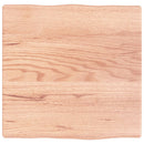 bordplade 40x40x(2-4) cm naturlig kant behandlet træ lysebrun