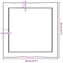 bordplade 40x40x(2-4) cm naturlig kant behandlet træ lysebrun