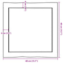 bordplade 40x40x(2-6) cm naturlig kant behandlet træ lysebrun