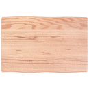 bordplade 60x40x2 cm naturlig kant behandlet egetræ lysebrun