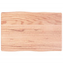 bordplade 60x40x(2-4) cm naturlig kant behandlet træ lysebrun
