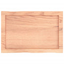 bordplade 60x40x(2-4) cm naturlig kant behandlet træ lysebrun