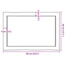 bordplade 60x40x(2-4) cm naturlig kant behandlet træ lysebrun