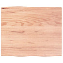 bordplade 60x50x2 cm naturlig kant behandlet egetræ lysebrun