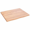 bordplade 60x50x2 cm naturlig kant behandlet egetræ lysebrun