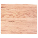 bordplade 60x50x(2-4) cm naturlig kant behandlet træ lysebrun