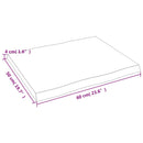 bordplade 60x50x(2-4) cm naturlig kant behandlet træ lysebrun
