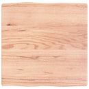 bordplade 60x60x(2-4) cm naturlig kant behandlet træ lysebrun