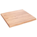 bordplade 60x60x(2-4) cm naturlig kant behandlet træ lysebrun