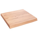 bordplade 60x60x(2-6) cm naturlig kant behandlet træ lysebrun
