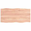 bordplade 80x40x2 cm naturlig kant behandlet egetræ lysebrun