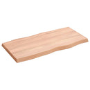 bordplade 80x40x(2-4) cm naturlig kant behandlet træ lysebrun