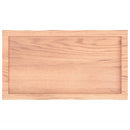 bordplade 80x40x(2-4) cm naturlig kant behandlet træ lysebrun