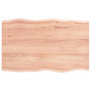 bordplade 80x50x2 cm naturlig kant behandlet egetræ lysebrun