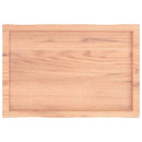 bordplade 80x50x(2-6) cm naturlig kant behandlet træ lysebrun