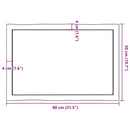 bordplade 80x50x(2-6) cm naturlig kant behandlet træ lysebrun